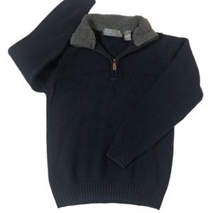 Oscar De La Renta 1/4 Zip Sherpa Collar Sweater S